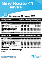 Route 41 Timetable